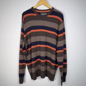 NWT VTG Eddie Bauer Mens Sz XL Wool Blend Knit Striped Sweater 90S Y2K